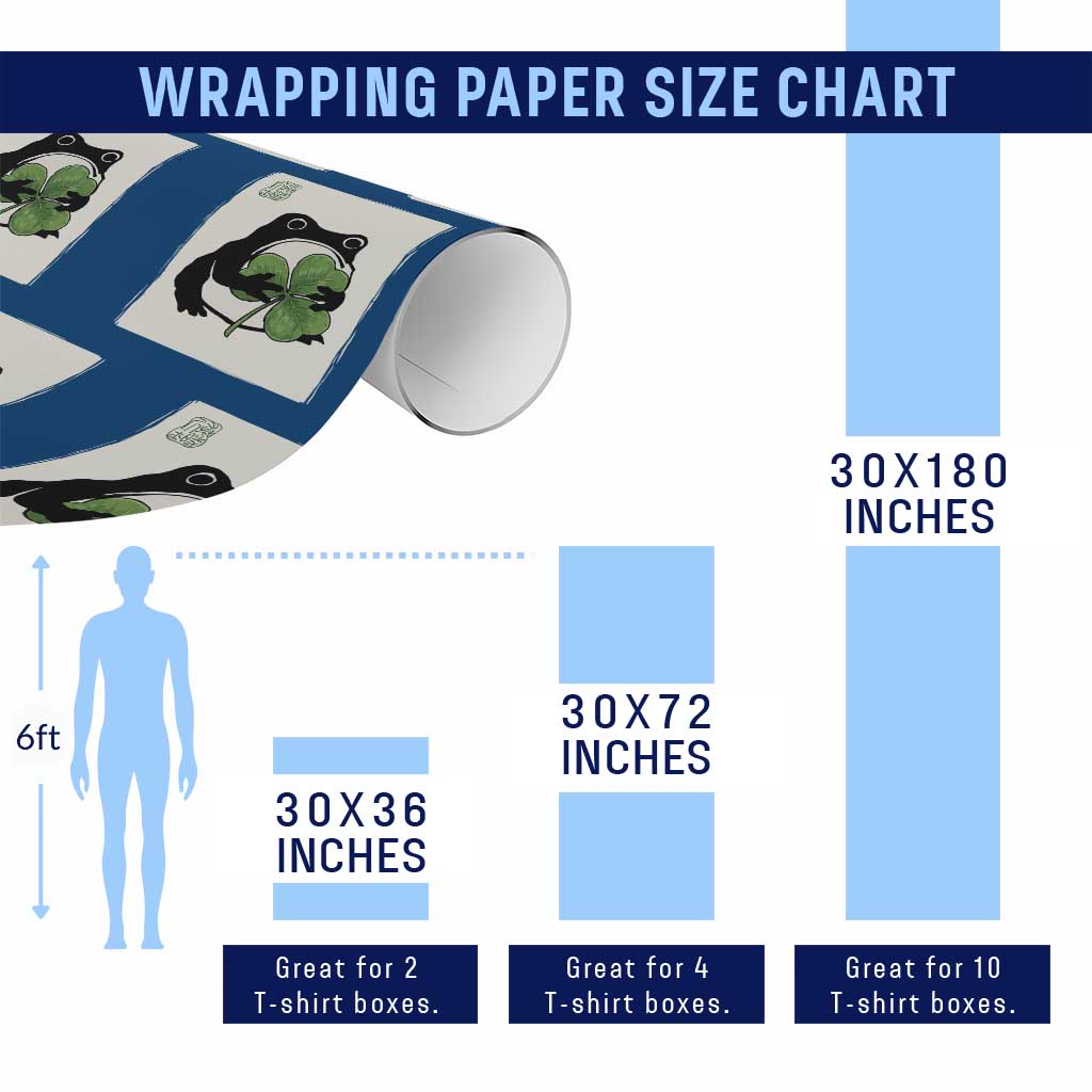 Funny Grumpy Frog Japanese St Patricks Day Wrapping Paper Roll