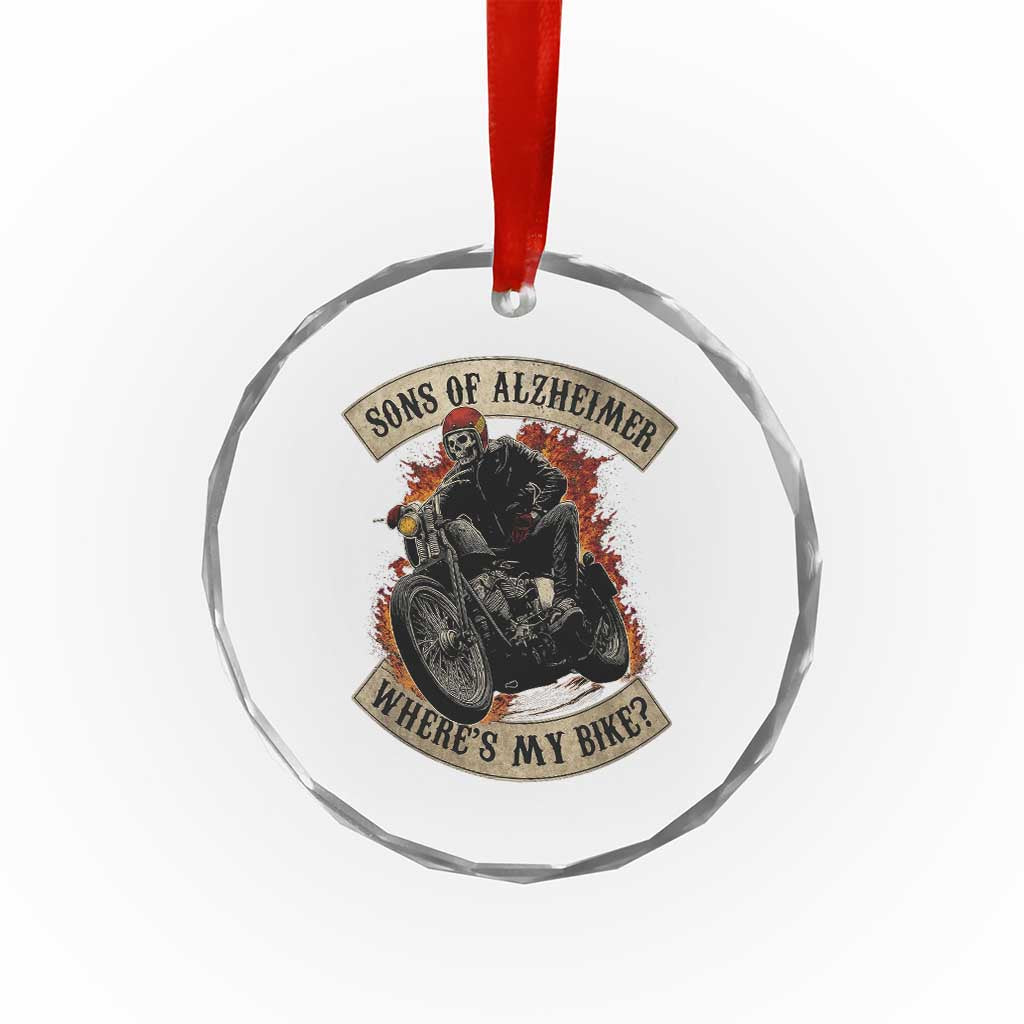 Funny Grumpy Old Biker Crystal Glass Ornament Sons Of Alzheimer Where Is My Bike - Wonder Print Shop