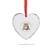 Funny Grumpy Owl Overthinker Heart Crystal Glass Ornament Im Not Overthinking Im Pre Solving Problems Introvert Anxiety Humor