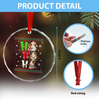 Funny Guinea Pig Ho Ho Ho Ugly Christmas Sweater Crystal Glass Ornament Cute Pet Lover - Wonder Print Shop