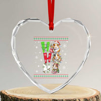 Funny Guinea Pig Ho Ho Ho Ugly Christmas Sweater Heart Crystal Glass Ornament Cute Pet Lover - Wonder Print Shop