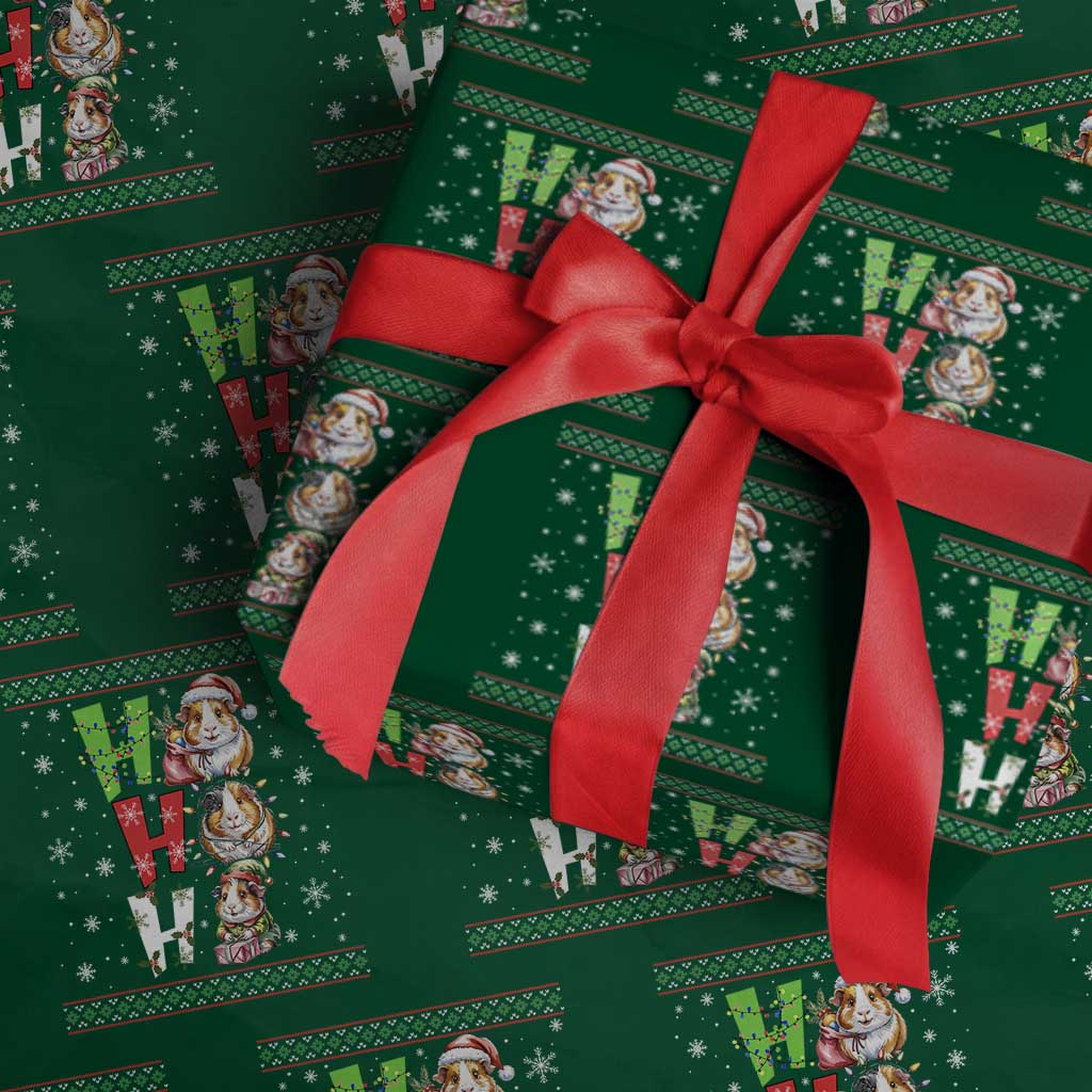 Funny Guinea Pig Ho Ho Ho Ugly Christmas Sweater Wrapping Paper Roll Cute Pet Lover - Wonder Print Shop