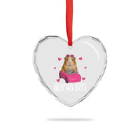 Funny Guinea Pig Lover Gift Heart Crystal Glass Ornament The Horrors Persist But So Do I - Wonder Print Shop