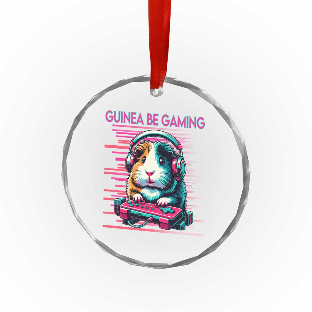 Funny Guinea Pig Video Game Player Gift Crystal Glass Ornament Guinea Be Gaming - Wonder Print Shop