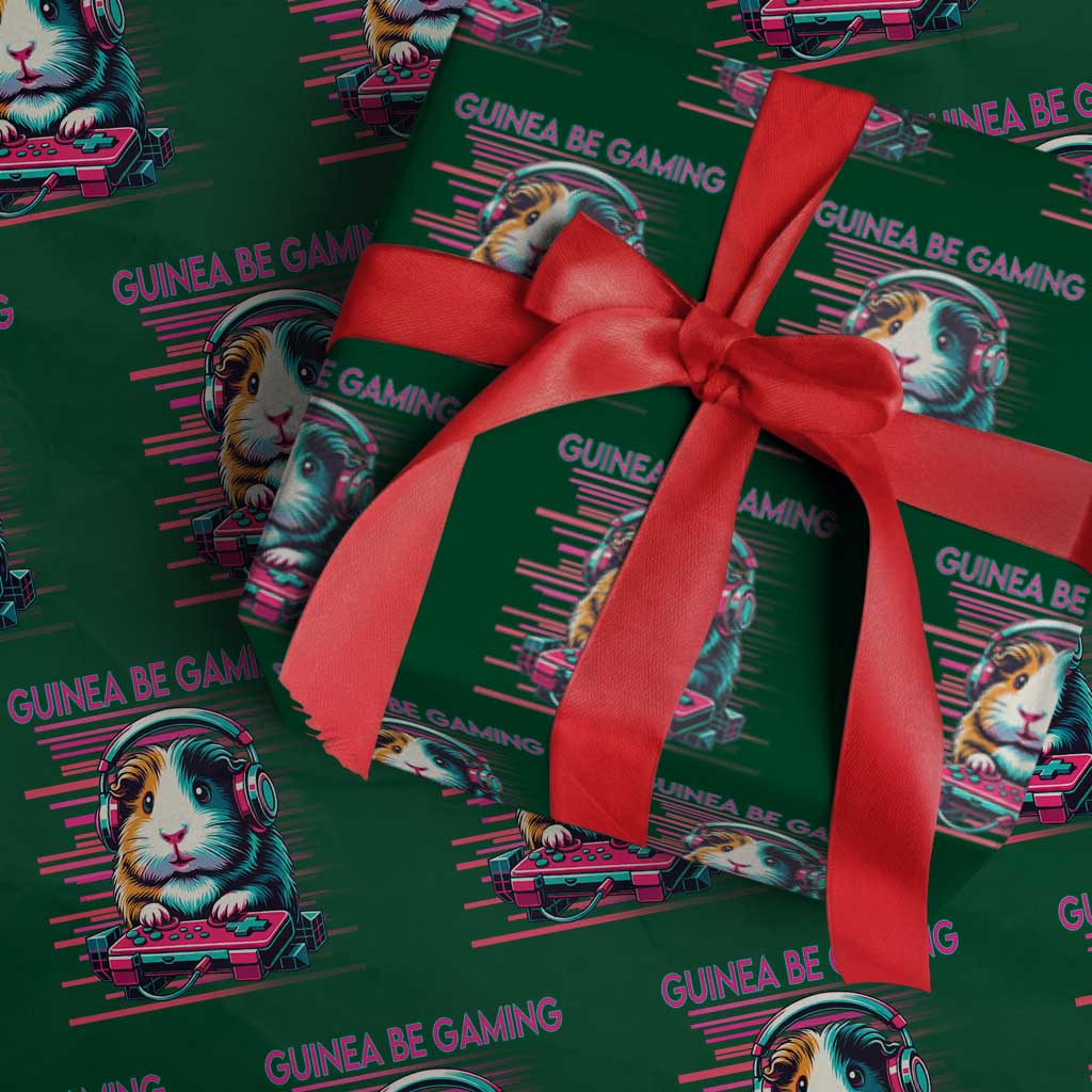 Funny Guinea Pig Video Game Player Gift Wrapping Paper Roll Guinea Be Gaming - Wonder Print Shop