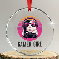 Funny Guinea Pig Video Game Rodent Lover Crystal Glass Ornament Gamers Girl Sunset Retro Gift - Wonder Print Shop