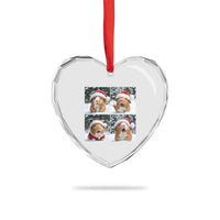 Funny Guinea Pig With Santa Hat Photobooth Heart Crystal Glass Ornament Christmas Gift - Wonder Print Shop