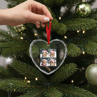 Funny Guinea Pig With Santa Hat Photobooth Heart Crystal Glass Ornament Christmas Gift - Wonder Print Shop