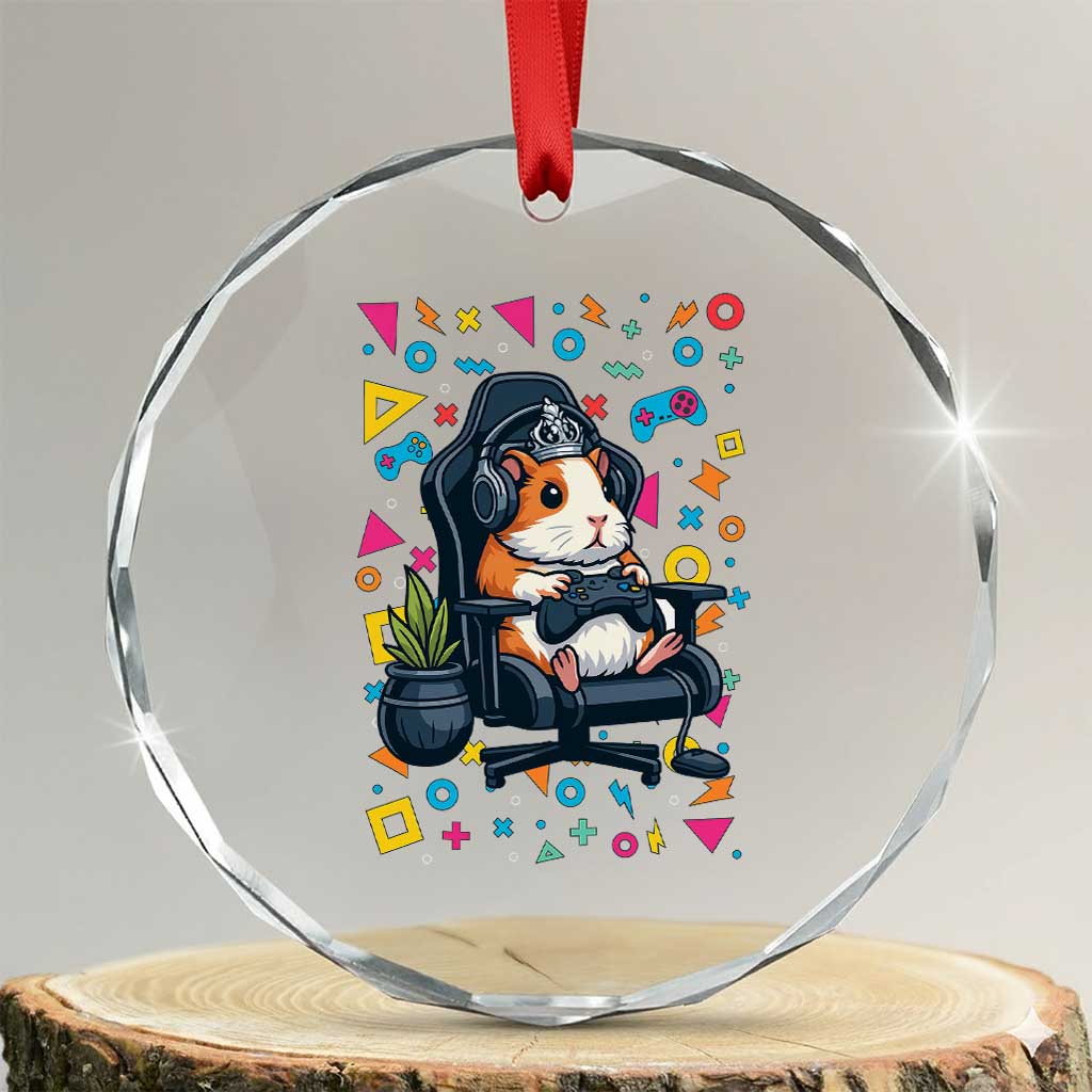 Funny Guinea Pigs And Gaming Lover Gift For Kid Crystal Glass Ornament - Wonder Print Shop