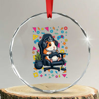 Funny Guinea Pigs And Gaming Lover Gift For Kid Crystal Glass Ornament - Wonder Print Shop