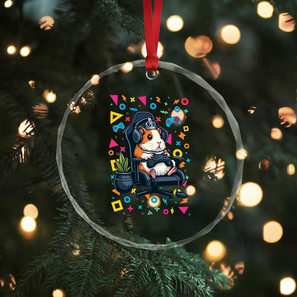 Funny Guinea Pigs And Gaming Lover Gift For Kid Crystal Glass Ornament - Wonder Print Shop