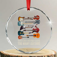 Funny Guitarist Crystal Glass Ornament You Can Never Have Too Many Guitars Vintage Guitar Lineup - Wonder Print Shop