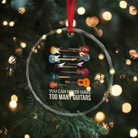 Funny Guitarist Crystal Glass Ornament You Can Never Have Too Many Guitars Vintage Guitar Lineup - Wonder Print Shop