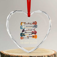 Funny Guitarist Heart Crystal Glass Ornament You Can Never Have Too Many Guitars Vintage Guitar Lineup - Wonder Print Shop