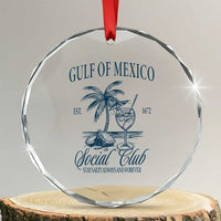 Funny Gulf Of Mexico Social Club Stay Salty Always And Forever Crystal Glass Ornament Coconut Tree Cocktail - Wonder Print Shop