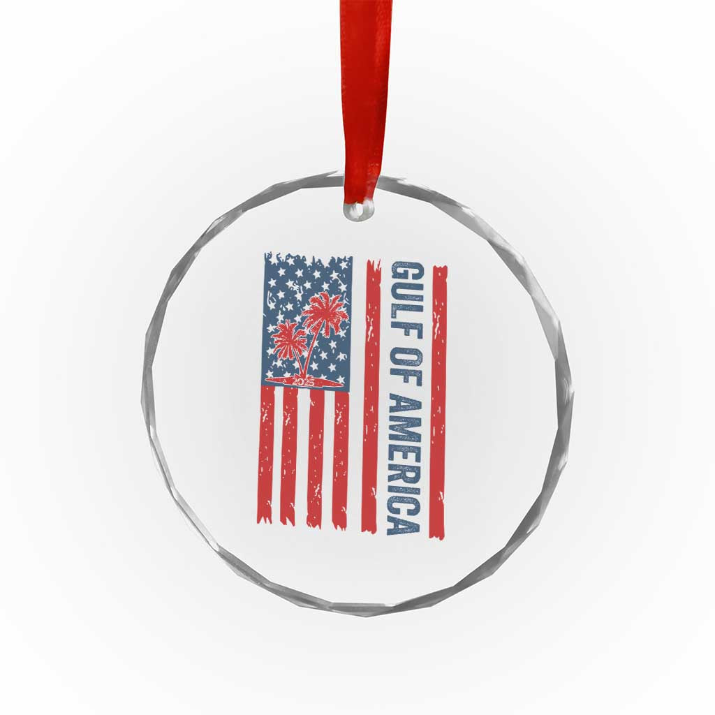Funny Gulf Of US America Est 2025 Crystal Glass Ornament USA American Flag - Wonder Print Shop