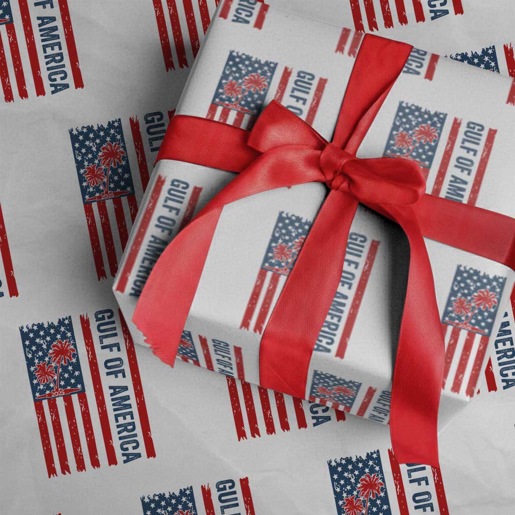 Funny Gulf Of US America Est 2025 Wrapping Paper Roll USA American Flag - Wonder Print Shop