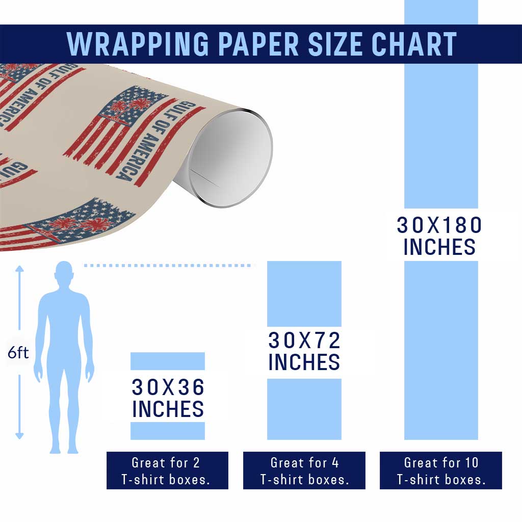 Funny Gulf Of US America Est 2025 Wrapping Paper Roll USA American Flag - Wonder Print Shop