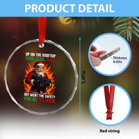 Funny Gun Christmas Crystal Glass Ornament Up On The Rooftop Click Click Off Went The Safety For Ol St Nick - Wonder Print Shop