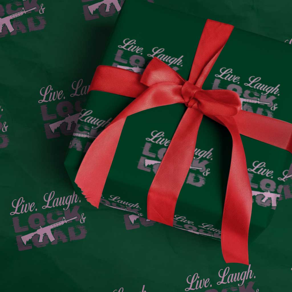 Funny Gun Girls Wrapping Paper Roll Live Laugh Lock And Load Guns Lover Girl Owner 2A