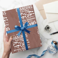 Funny Gun Grandpa Wrapping Paper Roll Real Grandpas Play With Firearms Guns Owner Lover