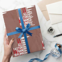 Funny Gun Lover Wrapping Paper Roll All Faster Than Dialing 911 Bullets American Flag