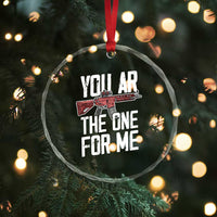 Funny Gun Lover Valentine Pun Crystal Glass Ornament You AR the One for Me Tactical Romance