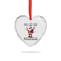 Funny Gun Xmas Heart Crystal Glass Ornament Ho Ho Ho Santa Pew Pew Madafakas - Wonder Print Shop