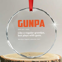 Funny Gunpa Crystal Glass Ornament Gun Lover Grandpa Pro Gun Enthusiast - Wonder Print Shop