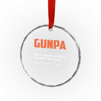 Funny Gunpa Crystal Glass Ornament Gun Lover Grandpa Pro Gun Enthusiast - Wonder Print Shop