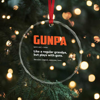 Funny Gunpa Crystal Glass Ornament Gun Lover Grandpa Pro Gun Enthusiast - Wonder Print Shop