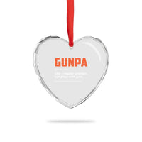 Funny Gunpa Heart Crystal Glass Ornament Gun Lover Grandpa Pro Gun Enthusiast - Wonder Print Shop