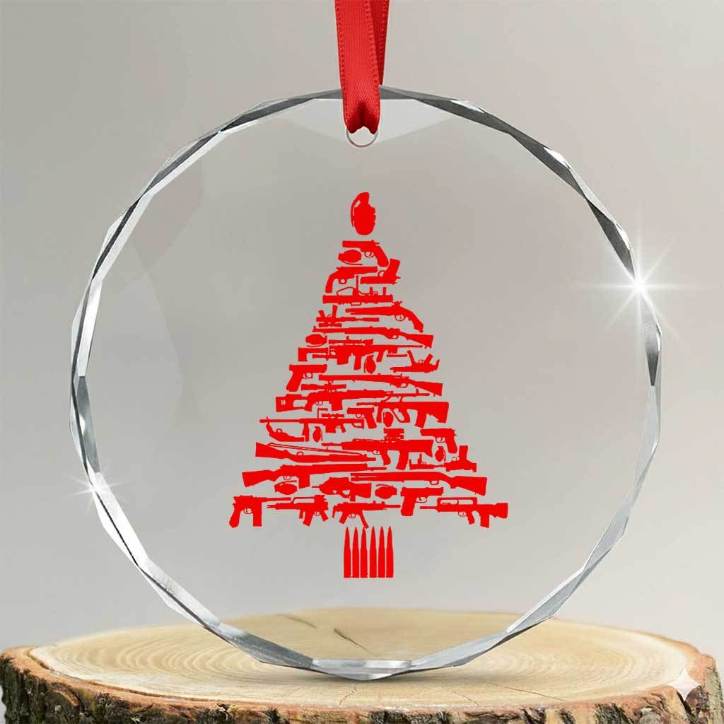 Funny Guns Christmas Crystal Glass Ornament 2nd Amendment Xmas Tree Gun Lovers - Wonder Print Shop