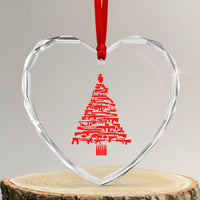 Funny Guns Christmas Heart Crystal Glass Ornament 2nd Amendment Xmas Tree Gun Lovers - Wonder Print Shop
