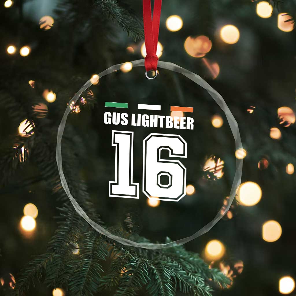 Funny Gus Lightbeer 16 Crystal Glass Ornament Ireland Irish Name St. Patricks Day Drinking Pub - Wonder Print Shop