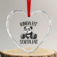 Funny Gym Panda Lover Heart Crystal Glass Ornament Kinda Fit Sorta Fat