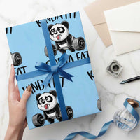 Funny Gym Panda Lover Wrapping Paper Roll Kinda Fit Sorta Fat