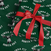 Funny Gym Wrapping Paper Roll Kinda Fit Sorta Fat Panda Weightlifting Workout