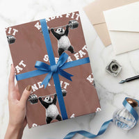 Funny Gym Wrapping Paper Roll Kinda Fit Sorta Fat Panda Weightlifting Workout