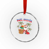 Funny Haitian Xmas Crystal Glass Ornament Nwel Ayisen Creole Santa Palm Tree TS09