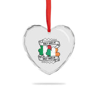 Funny Half Gaelic Half Garlic Heart Crystal Glass Ornament Irish Italian St. Patrick's Day - Wonder Print Shop