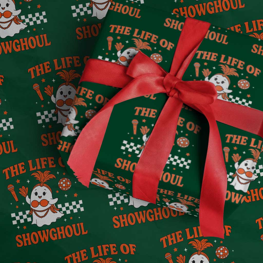 Funny Halloween Costume Showgirl Wrapping Paper Roll The Life of A Showghoul Cute Ghost - Wonder Print Shop