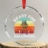 Funny Halloween Frog Crystal Glass Ornament Retro Spooky Season Funny Frogs Costume - Wonder Print Shop