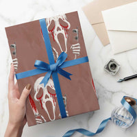 Funny Halloween Scary Face Ghost Wrapping Paper Roll Horror Slasher Bloody Knife - Wonder Print Shop