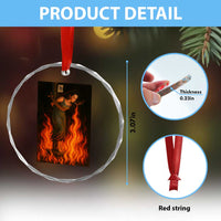 Funny Halloween Witch Crystal Glass Ornament Witch Lighting Cigarette With Flames Occult Unholy - Wonder Print Shop