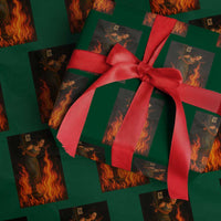 Funny Halloween Witch Wrapping Paper Roll Witch Lighting Cigarette With Flames Occult Unholy - Wonder Print Shop
