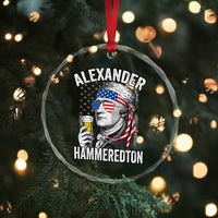 Funny Hamilton Drinking Crystal Glass Ornament Alexander Hammeredton 4th of July Beer Merica Flag - Wonder Print Shop