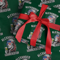 Funny Hamilton Drinking Wrapping Paper Roll Alexander Hammeredton 4th of July Beer Merica Flag - Wonder Print Shop