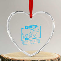 Funny Hammerhead Shark Lover Heart Crystal Glass Ornament Come To The Shark Side