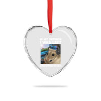 Funny Hamster Gamer Heart Crystal Glass Ornament In My Defense I Was Left Unsupervised - Wonder Print Shop